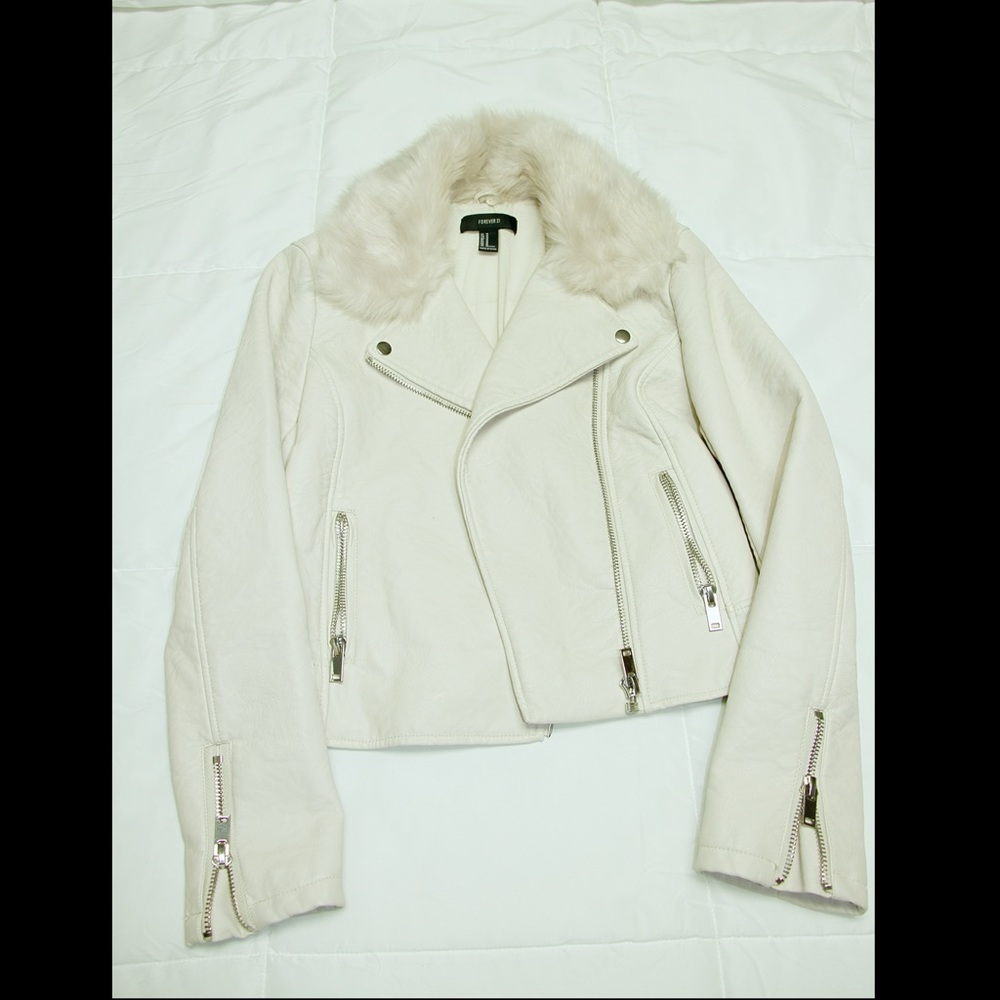 Nude Pink Faux Leather Jacket